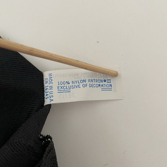 VTG JC Penney Black Lace Nylon Goth Lace Satin Nightgown Slip Dress Sz 38/L - Picture 5 of 8